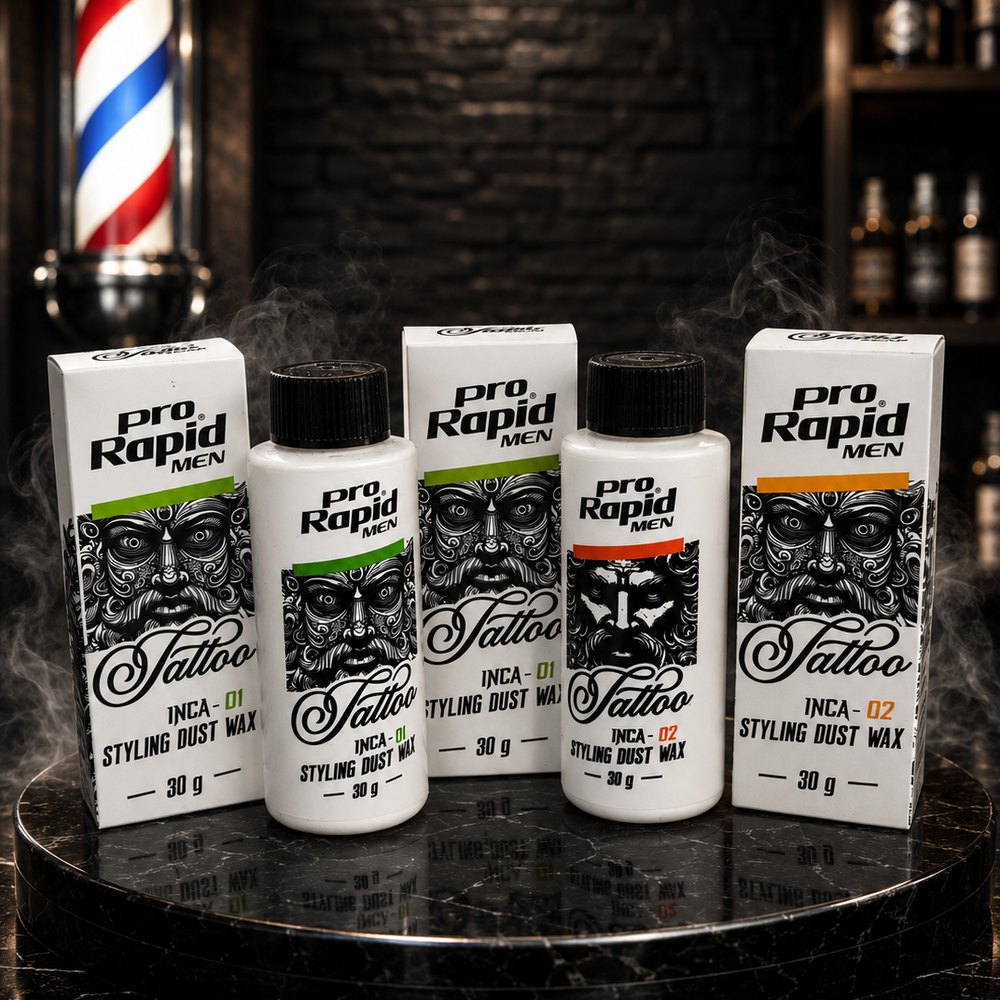Pro Rapid MEN Tattoo Styling Dust Wax, INCA-01 and INCA-02, 30g bottles with boxes